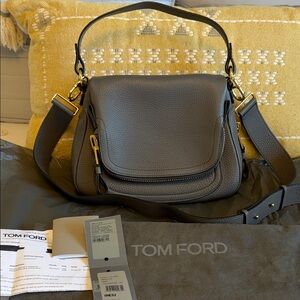 Tom Ford Graphite Medium Jennifer Double Strap bag
